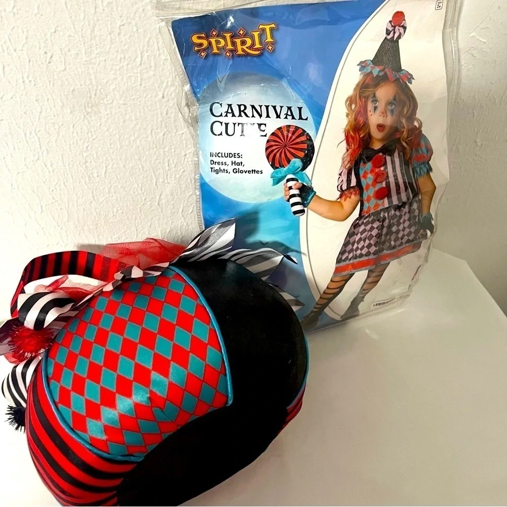 Spirit Halloween Little Girls 3T-4T Carnival Costume Set including Basket - Picture 8 of 8